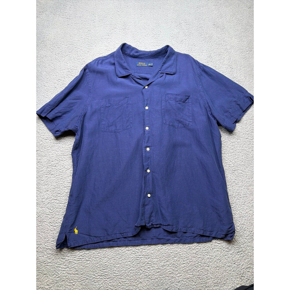 Polo Ralph Lauren Silk Linen short sleeve button down Shirt Sz xxl